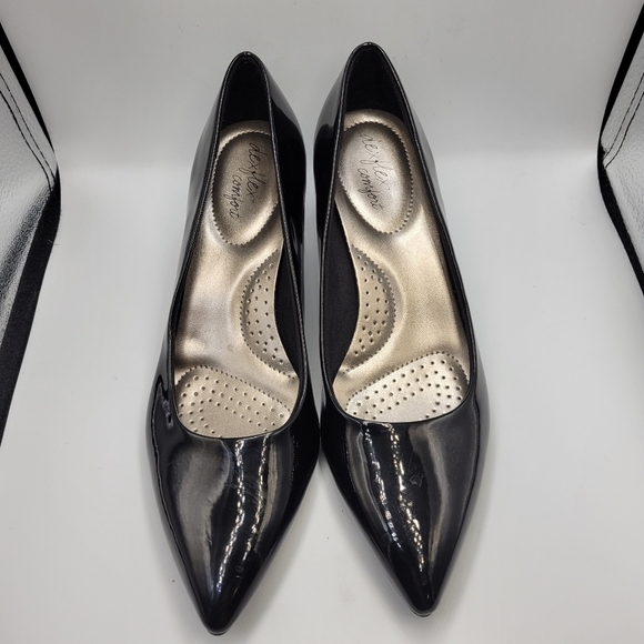Dexflex Comfort Black Patent Leather Pumps Heels Sz 9 - Picture 2 of 11